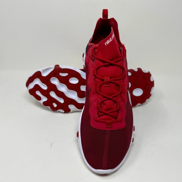 Nike React Element 55 Sneakers Men's Sz 12 Red White L.2.1 Sporty Rugged - Picture 10 of 14